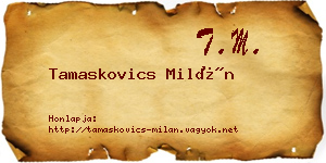 Tamaskovics Milán névjegykártya