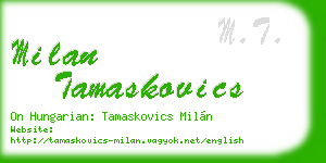 milan tamaskovics business card